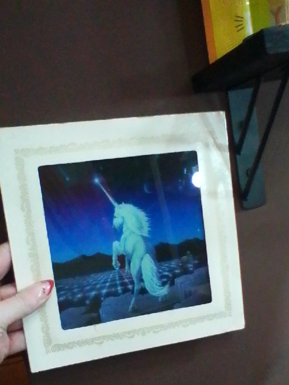White Unicorn Nightscape Wall Art Print - Picture 3 of 3